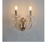 Applique 2 bras cristal baroque pampilles or rose - Pavia