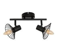 Applique 2 lampes Adelia métal noir