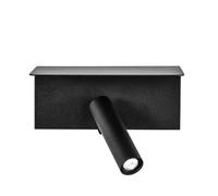 Applique 3 W 4000 K Leonardo noire avec étagère Y USB 150 lm avec interrupteur 14 x 18 x 14 cm Orientb