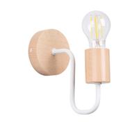 Applique Acier Blanc/Bois Naturel E27 1 Timbo