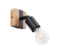 Applique Acier Bois/Noir E27 1 Zuca