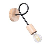 Applique Acier Noir/Bois Naturel E27 1 Ember