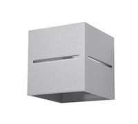 SOLLUX lighting Lobo Applique Murale Intérieur Minimaliste Effets Lumineux Ampoule G9 Remplaçable 1 x 40 W 1 x 12 W LED en Aluminium Gris 10 x 12 x 10 cm