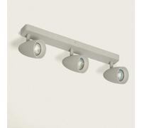 Applique Aluminium Rectangulaire Adrien 3 Spots Gris Pierre