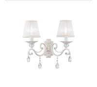 Applique Applique Lampe de salon Lampe de couloir Rideau en cristal métal blanc E14