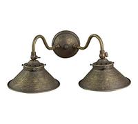 Applique Applique murale en laiton bruni Deux lumières Parabole Cône Intérieur extérieur