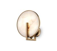 Applique applique murale lampe de couloir or lampe de chambre en pierre naturelle ronde H 21 cm