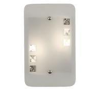 Applique applique murale salon verre 2 flammes cristaux, métal, 2x douille E14, H 28 cm