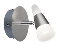 Applique, applique, spot mural, spot, veilleuse, spot mobile, métal nickel satiné mat, 1x LED 5W 300Lm blanc chaud, LxHxP 12x14x13 cm