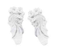 Applique attrayante en dentelle perlée ornée de perles et de paillettes pour robes de mariée, costumes de scène, appliques élégantes pour occasions spéciales