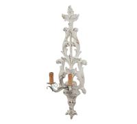 Applique Bois Métal Biscottini Shabby Chic Blanc Anticato 23x18x73 cm