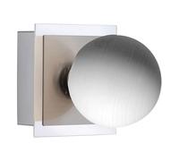 Applique boule applique boule de verre lampe boule mur intérieur, boule de verre métal blanc opale essuyé, 1x LED 3,8 watts 340 lumens blanc chaud, HxLxP 12x10x10 cm