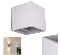 Applique Braslo en béton gris, applique moderne avec effet lumineux, rectangulaire, 1 flamme, 1 douille G9, applique intérieure avec effet up & down, sans ampoules