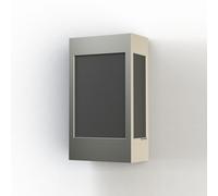 Applique Brick² N° 1 Classe 3 Diffuseur PMMA noir Aluminium brut vernis mat 129 - PRADIER 108016129