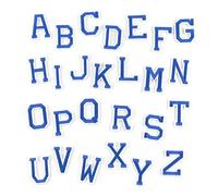 Appliqué Brodé Autocollants en lettres anglaises colorées de l'alphabet, 26 pièces/petits A ~ Z, for vêtements, tissu appliqué à repasser sur Patch, broderie, fournitures couture(01-Blue-A-Z)