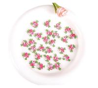 Appliqué Brodé Patchs de dentelle florale brodés rouge vert bleu, 50 pièces, fournitures couture, réparation 2CM large DIY(Rose Pink)