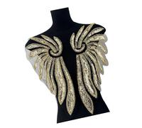 Applique brodée avec paillettes et perles pour robes de mariée et robes de soirée