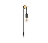 Applique BUDDON E27 1X13W en bois et acier marron et noir 55x0x2600mm