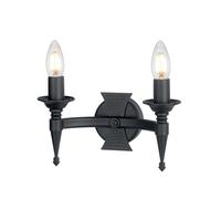 Applique Camelot 7 En Fer Forgé Noir 2xE14 B:26Cm Lampe Salon Lit
