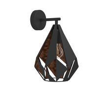 Applique CARLTON 1 E27 1X60W en acier noir et cuivre 205x0x330mm