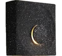 Applique carrée en ciment, style art déco, plusieurs options d'éclairage, noir sable, lumière chaude