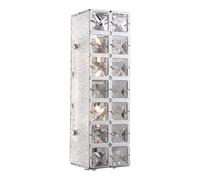 Applique chrome applique cristaux cristal lampe murale salon, 2x LED 5W 400Lm blanc chaud, LxPxH 29x9x9 cm