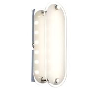 Applique chrome applique murale design moderne LED lampe en verre clair, abat-jour en verre satiné, 1x LED 3 watt 198 lumens blanc chaud, L 19 cm