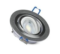 Applique circulaire en aluminium brossé avec culot GU10, parfaite pour éclairer des espaces avec style et élégance, apportant une touche moderne à la décoration de n'importe quel environnement.