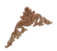Applique classique en bois d'hévéa sculpté vintage pour meubles, artisanat, décoration d'intérieur, figurine miniature 35 x 35 cm