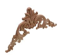 Applique classique en bois d'hévéa sculpté vintage pour meubles, artisanat, décoration d'intérieur, figurine miniature 15 cm x 15 cm