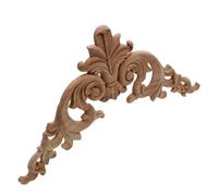 Applique classique en bois d'hévéa sculpté vintage pour meubles, artisanat, décoration d'intérieur, figurine miniature 8 cm x 8 cm