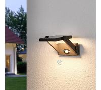 Applique d’extérieur LED solaire Valerian Lucande, noir, Aluminium, Moderne, Applique Murale Solaire