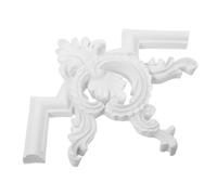 Applique D'angle Décorative en Relief Style Européen en PU Blanc | Usage Polyvalent, Résistante aux Fissures, pour Salons et Chambres Installation Facile DIY