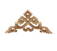 Applique d'angle en bois sculpté chinois non peint pour meubles Figurines décoratives en bois miniature vintage Décoration d'intérieur 20 cm 1 pièce