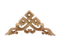 Applique d'angle en bois sculpté chinois non peint pour meubles Figurines décoratives en bois miniature vintage Décoration d'intérieur 12 cm 1 pièce