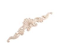 Applique d'angle sculptée en bois, Applique d'angle sculptée en bois, motif Floral non peint, 30x8cm, 2 pièces, for porte murale, meubles