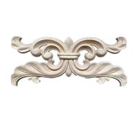 Applique d'angle sculptée en bois, Applique en bois de chêne sculpté, feuilles et fleurs, 4 pièces, 26x11cm