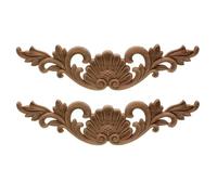 Applique d'angle sculptée en bois, Applique longue sculptée en bois, 2 pièces non peintes, 11.4x3 pouces for meubles