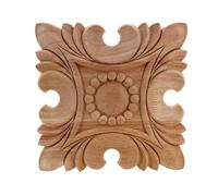 Applique d'angle sculptée en bois, Applique Onlay sculptée en bois 15 cm x 2 pièces. Figurines d’armoire murale d’angle florales