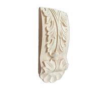 Applique d'angle sculptée en bois, Applique Onlay sculptée en bois 2 pièces 18x8cm. Support de corbeau caoutchouc. Décor artisanal