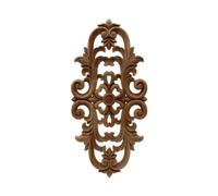Applique d'angle sculptée en bois, Applique Onlay sculptée en bois for meubles, décalcomanie de sculpture non peinte, tailles multiples(38x18cm/15x7.1inch)