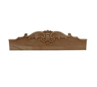 Applique d'angle sculptée en bois, Applique Onlay sculptée en bois rectangulaire long for meubles tailles multiples non peintes(35x9cm)