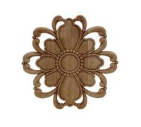 Applique d'angle sculptée en bois, Applique sculptée en bois for meubles, onlay, décalcomanie centrale florale, tailles multiples(24cm/9.4inch)