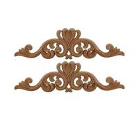 Applique d'angle sculptée en bois, Appliques sculptées en bois for meubles, non peintes, 40x11 cm