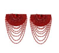 Applique de dentelle perlée Vintage broderie fleur col dentelle cristal perle strass chemise épaulette épaule Applique(Q2 2pieces)