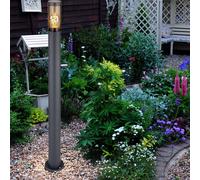 Borne lumineuse d'éclairage extérieur lampes de jardin anthracite IP44, lampadaire patio balcon, acier inoxydable fumé, 1x douille E27, DxH 12,7x110cm