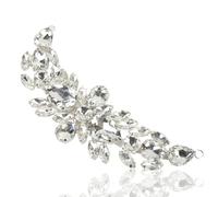 Applique de mariage élégante ceinture, applique en cristal bricolage avec strass argentés, appliques de mariage Hot Fix Applique pour robe de mariée(#2)