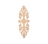 Applique de Meubles Onlay en Bois Appliques en bois décoratives chêne non peint, 1 pièce, motif de fleur ondulée sculptée, décalcomanie d'angle, meubles maison, décoration porte, artisanat(32x12cm)
