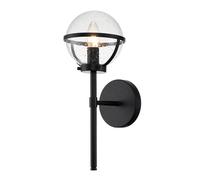 Applique De Salle De Bain IP44 Métal Verre 40,3 Cm De Haut Noir E14 Boule Lampe