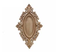 Applique de sculpture sur bois, fleur décorative ovale | 20x12cm, 25x15cm, 30x18cm, 40x24cm: décoration de fenêtre murale de porte d'armoire de meubles de maison(25x15cm)